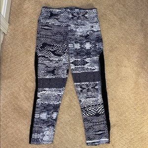 Snakeskin leggings with mesh sides